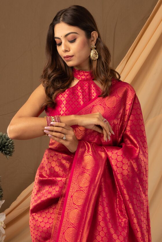 Red Zari Woven Kanjivaram Silk Saree