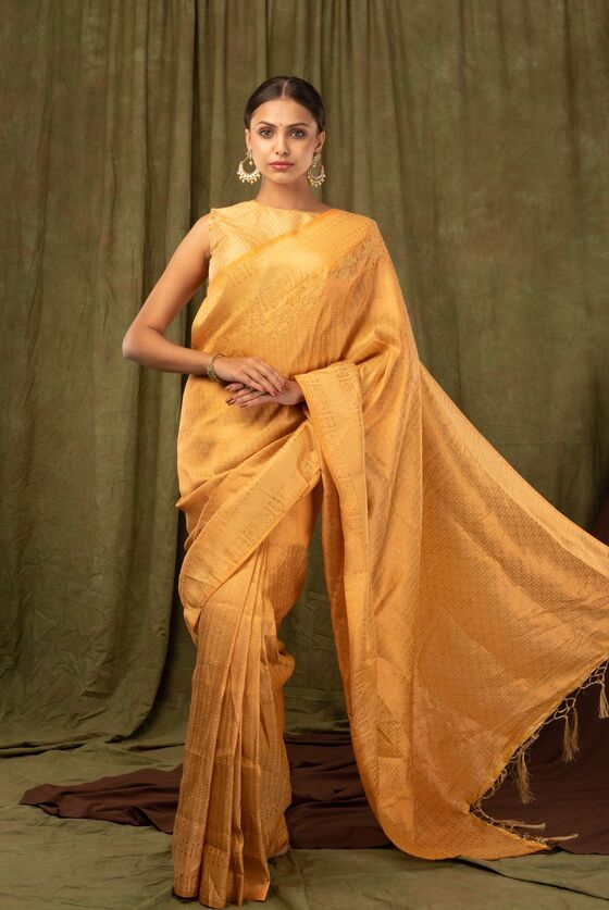 Yellow Zari Woven Kanjivaram Silk Saree