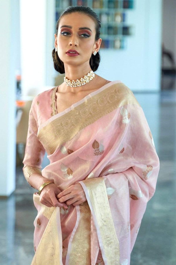 Shell Pink Organza Saree