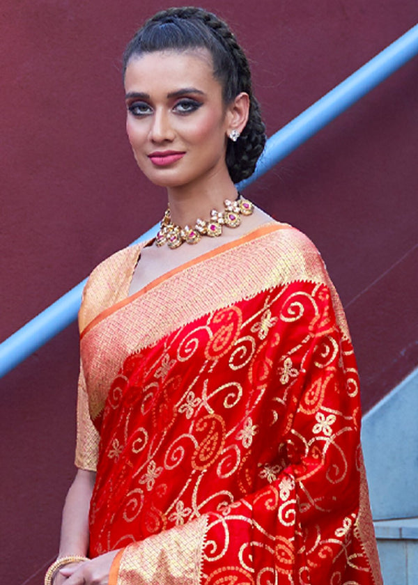 Festive Red Woven Patola Silk Saree