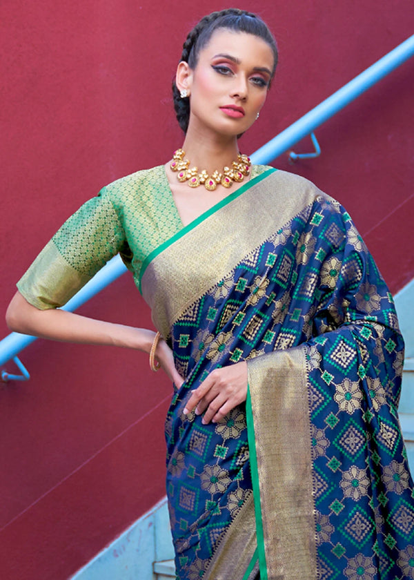 Palace Blue Woven Patola saree