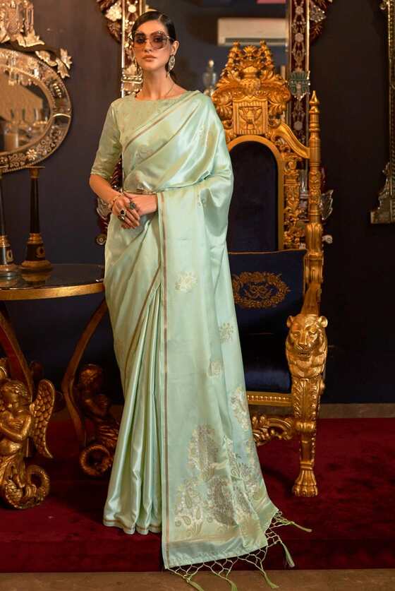 Light Green Banarasi Saree