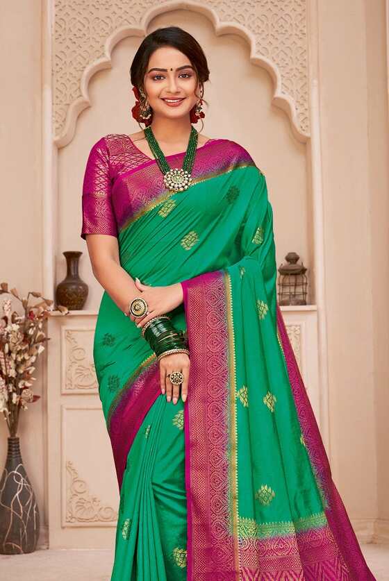 Jade Green Banarasi Saree