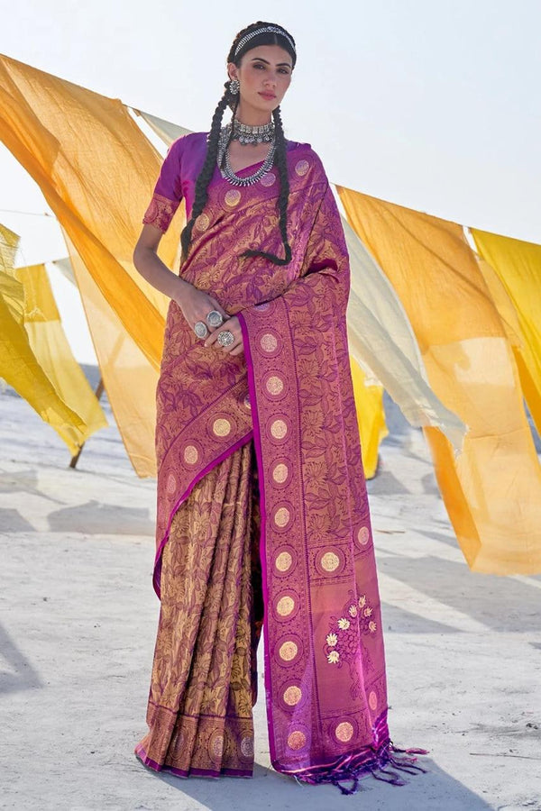 Magenta Purple Kanjivaram Saree