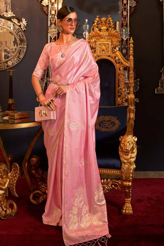 Light Pink Banarasi Saree