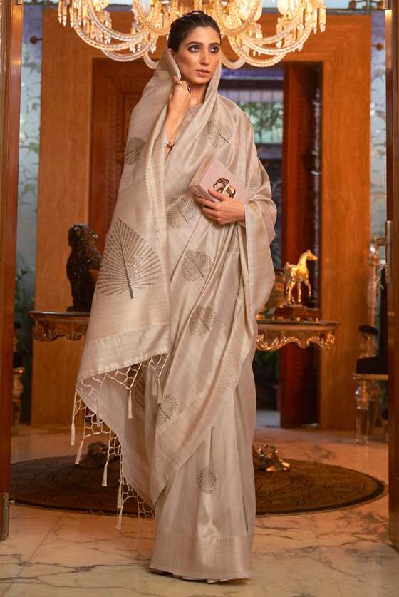 True Grey Banarasi Saree