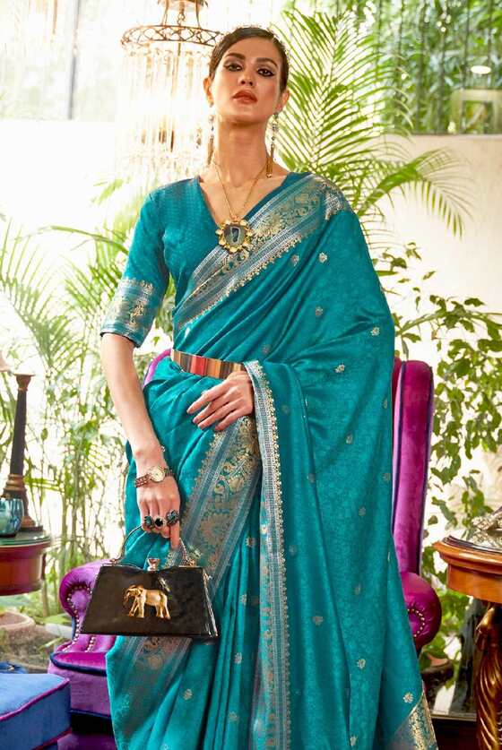 Blue Zari Weaving Kanjivaram Silk Saree