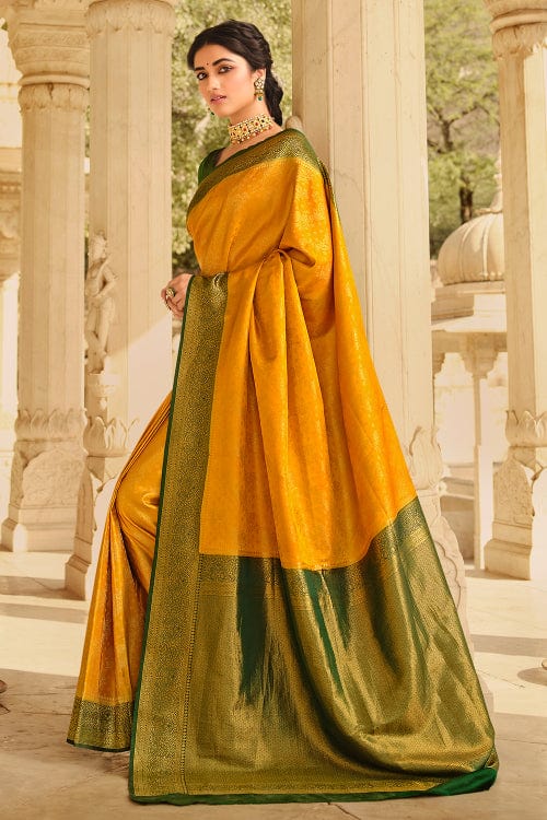 Dandelion Yellow Kanjivaram Saree