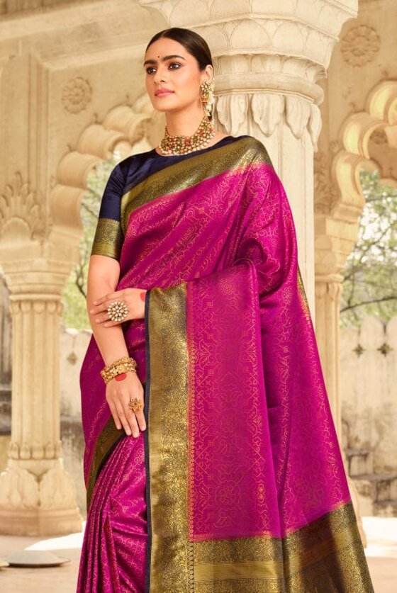 Magenta Purple Kanjivaram Saree