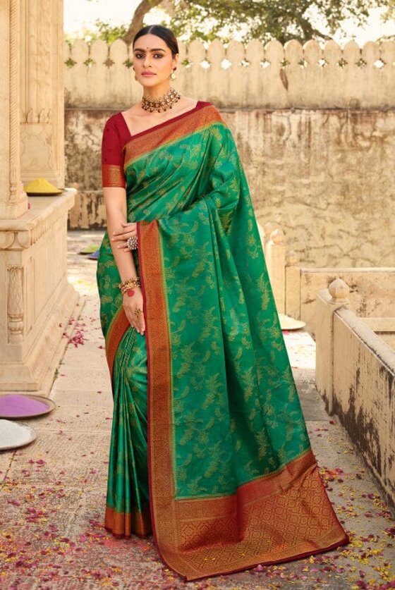 Jade Green Kanjivaram Saree