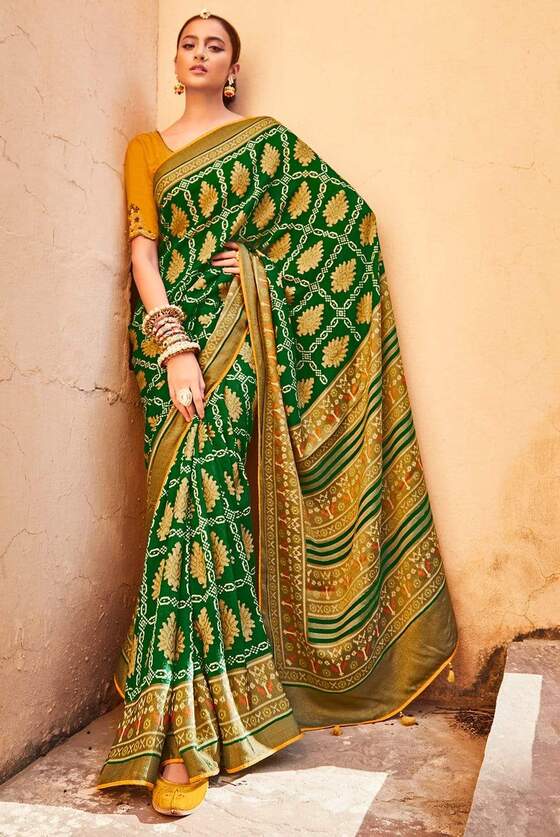 Shamrock Green Brasso Saree