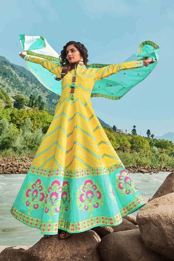 Canary Yellow Anarkali Dress