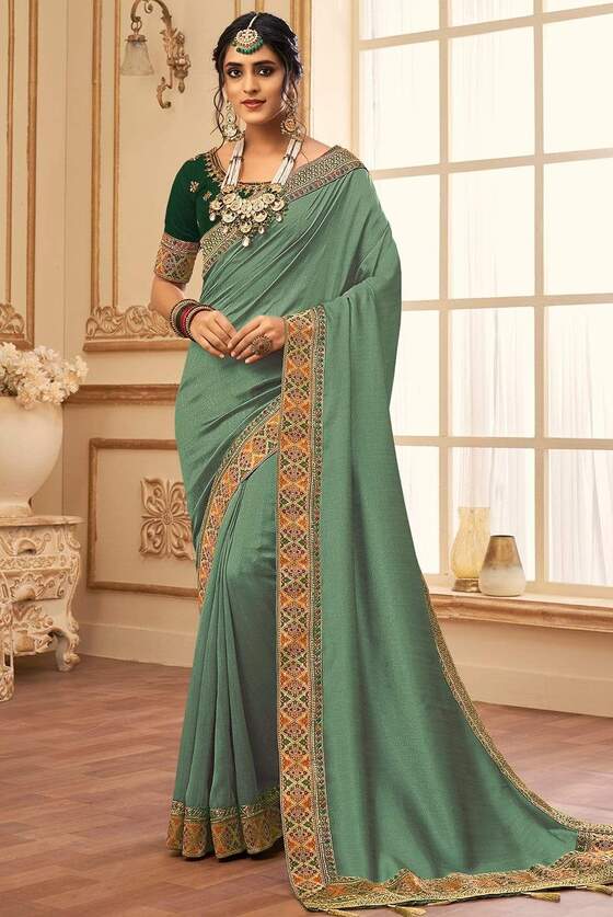 Mint Green South Silk Saree