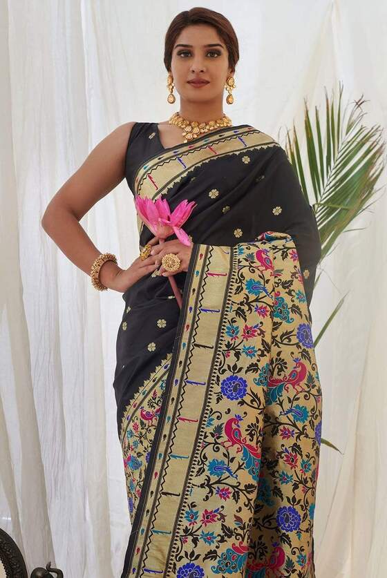 Soot Black Paithani Saree