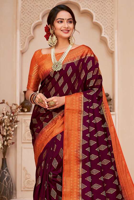 Pearl River Grey Banarasi Saree