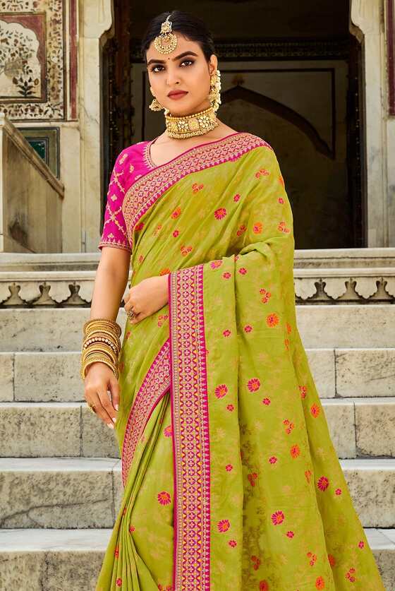 Light Green Dola Silk Saree