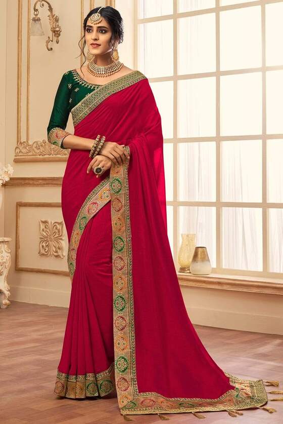 Venetian Red South Silk Saree