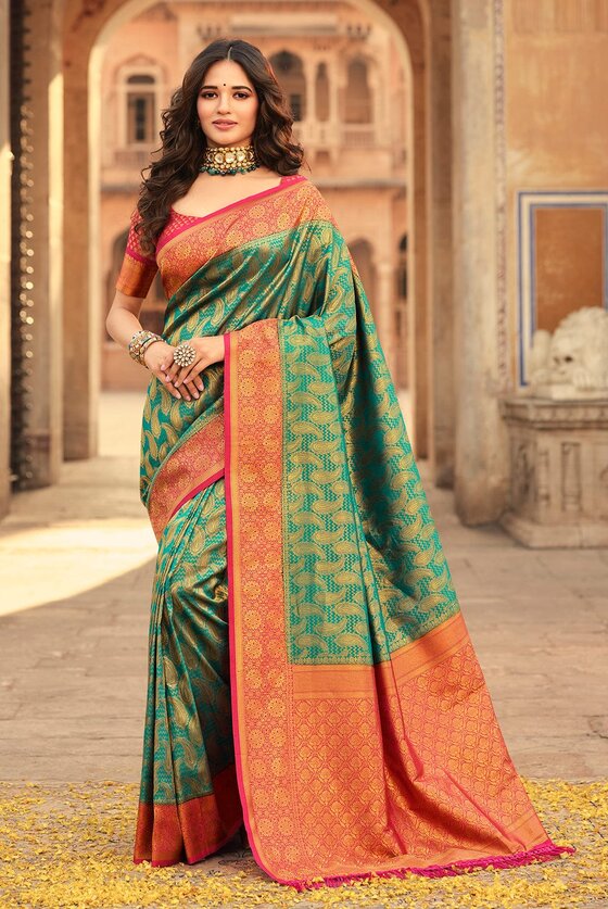 Spring Green Kanjivaram Saree