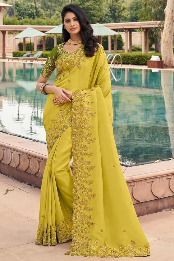 Green Designer Party Wear Saree