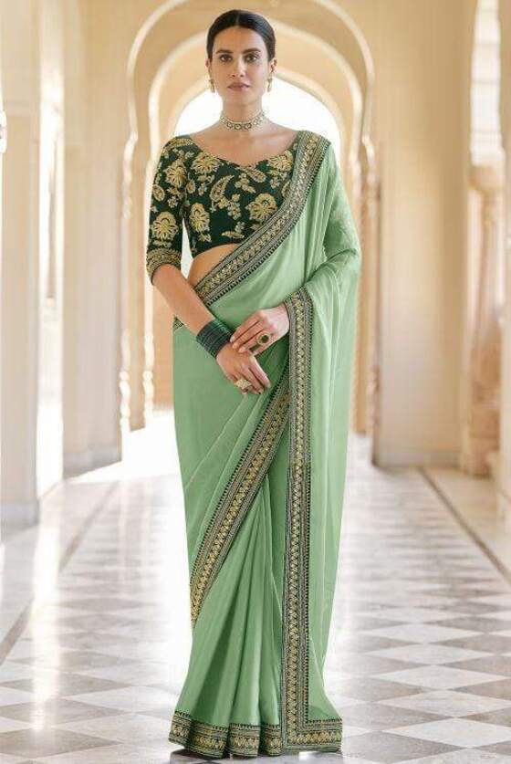 Green Exclusive Organza Designer Saree