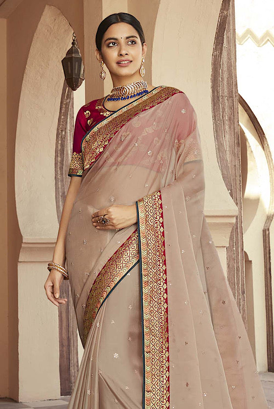 Rose Gold Exclusive Organza Saree