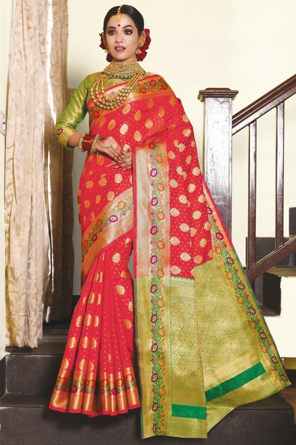 Exclusive Zari woven Soft Banarsi silk party wear saree