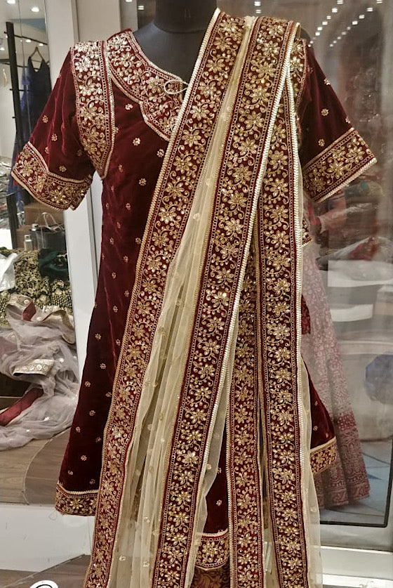 Golden Maroon Exclusive Khadadupatta