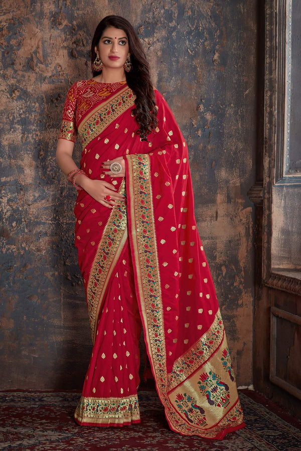 Red Paithani Patola Silk Saree