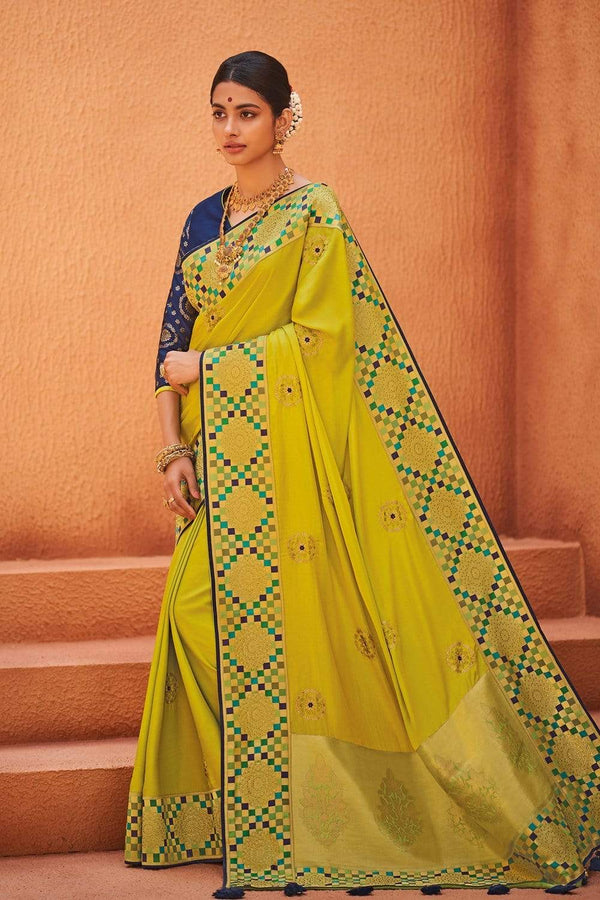 Yellow Zari Woven Paithani Saree