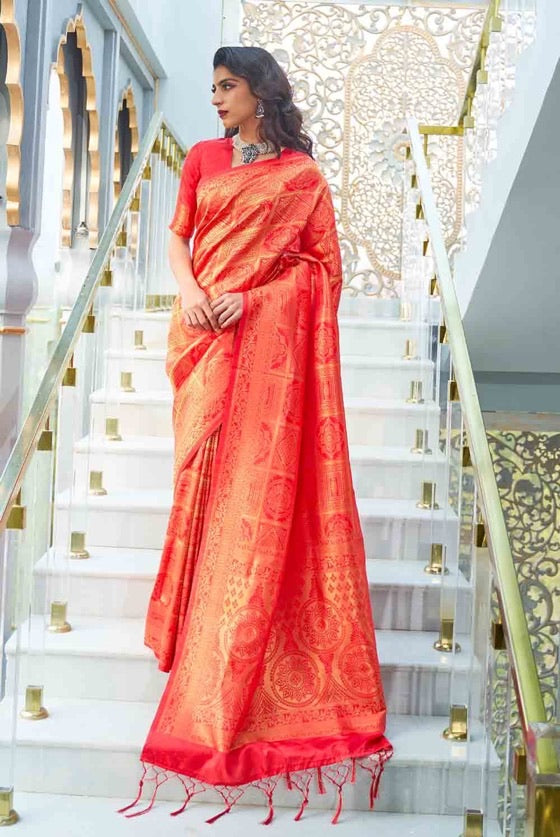 Red Gold Kanjivaram. Saree