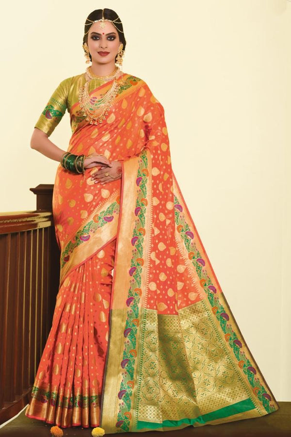 Exclusive Zari woven Soft Banarsi silk party wear saree