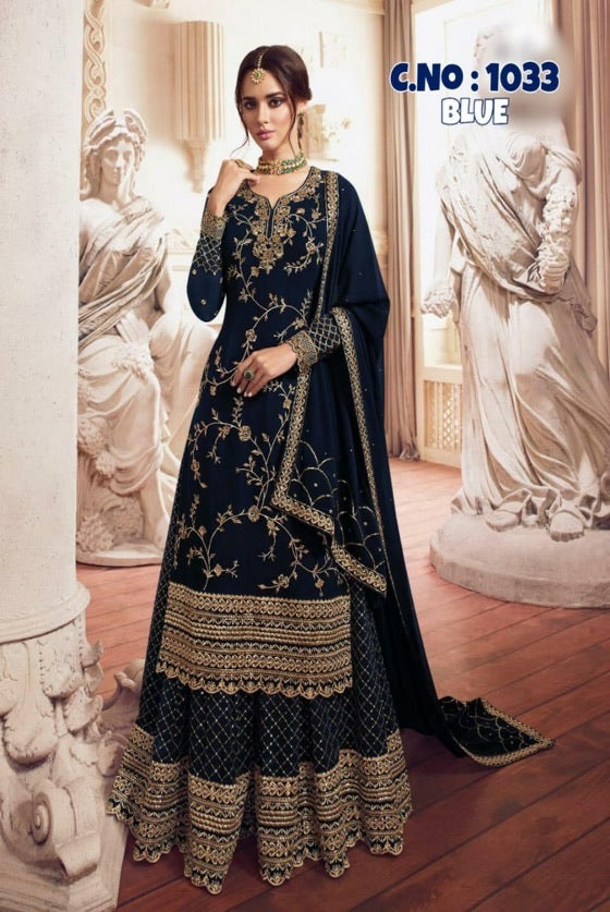 Elegant  Party Wear Black Georgette Palazzo Suit