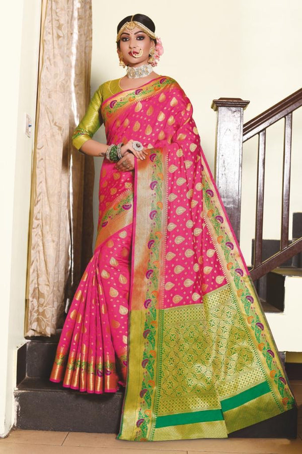 Exclusive Zari woven Soft Banarsi silk party wear saree