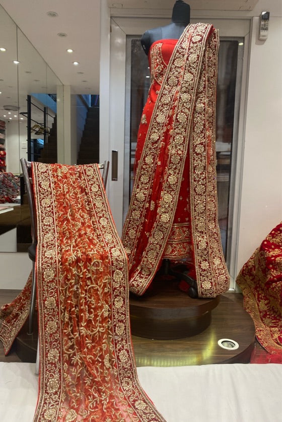 Hot Red Bridal Khadadupatta.