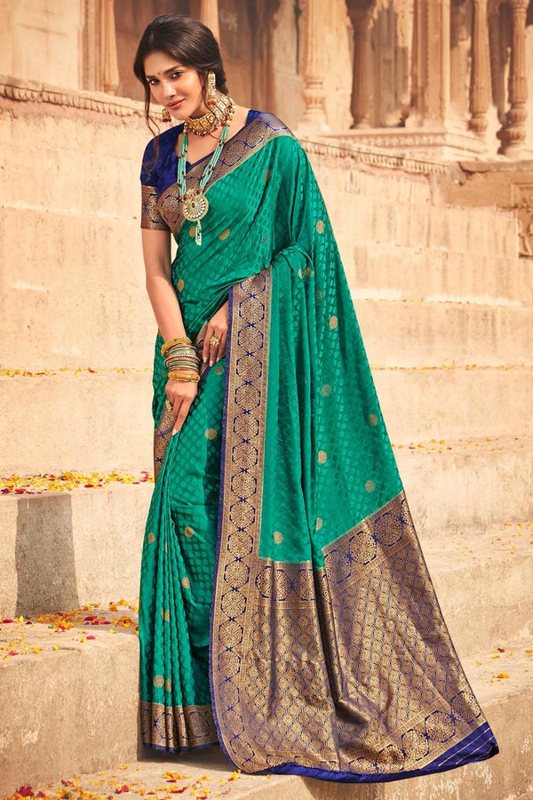 Emerald Green  Kanjivaram Exclusive Zari Woven Silk Saree