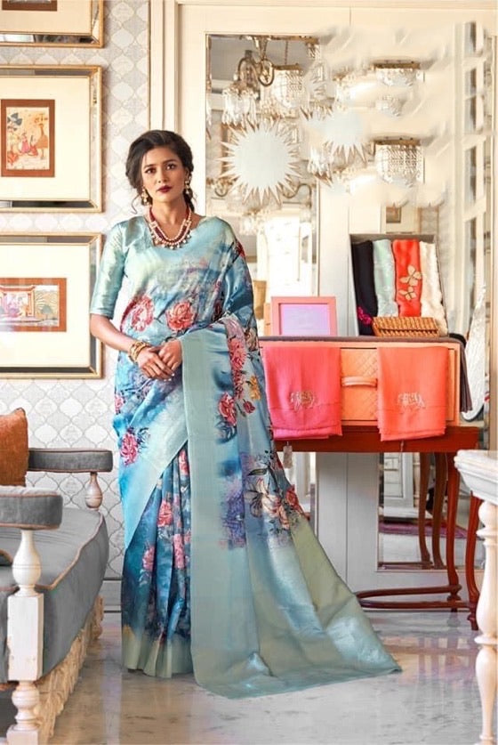 Floral Banarasi Silk Saree