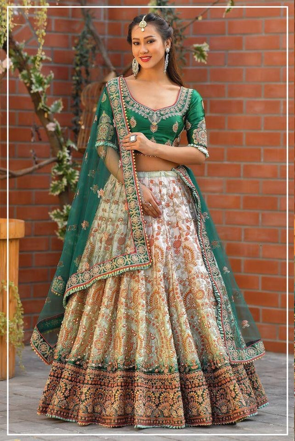 Exclusive Peding green Lehenga