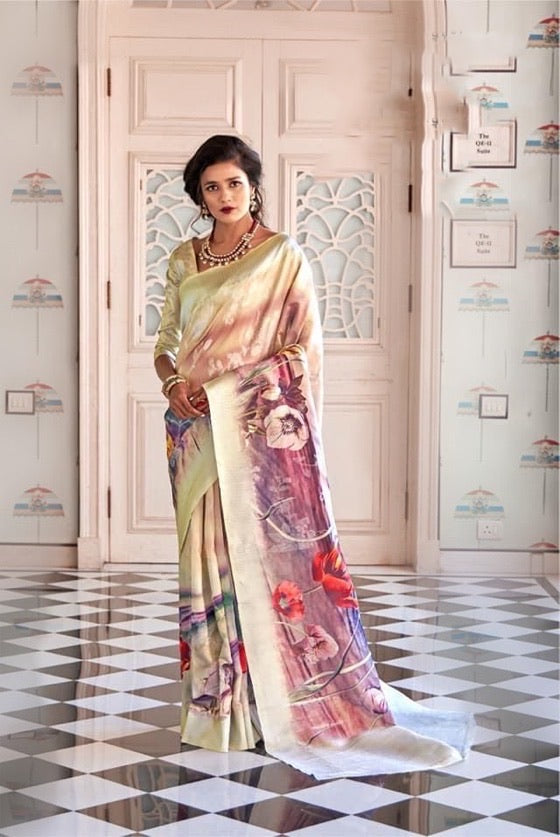 Floral Banarsi Silk Saree