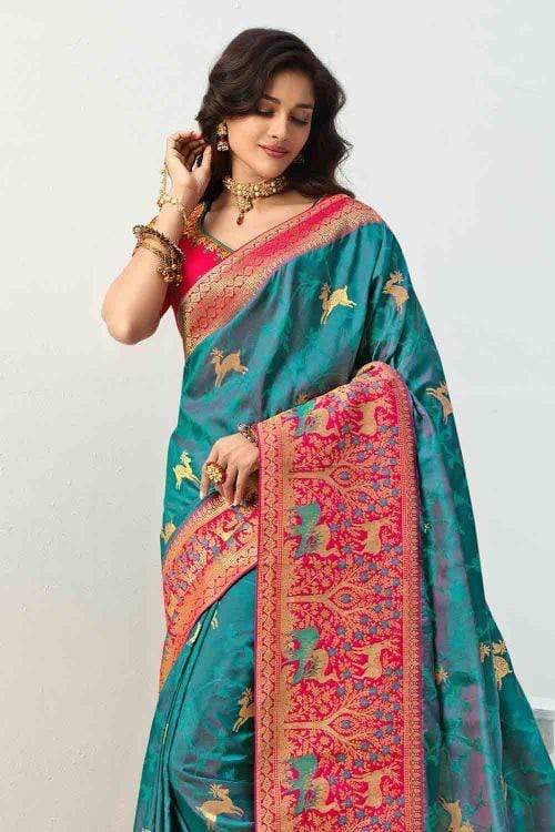 Regal Blue Banarasi Designer saree