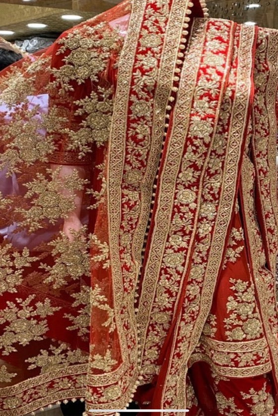 Hot Red Exclusive Bridal Khadadupaatta