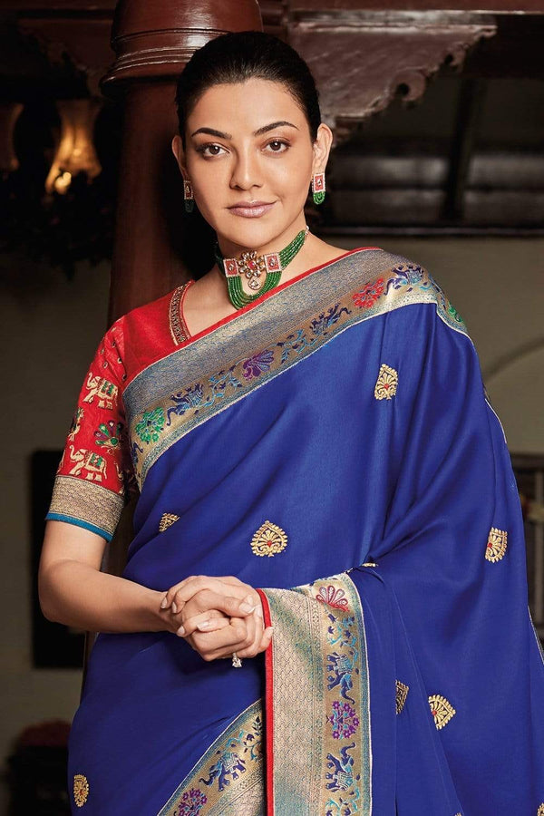 Royal Blue Zari Woven Paithani Silk Saree