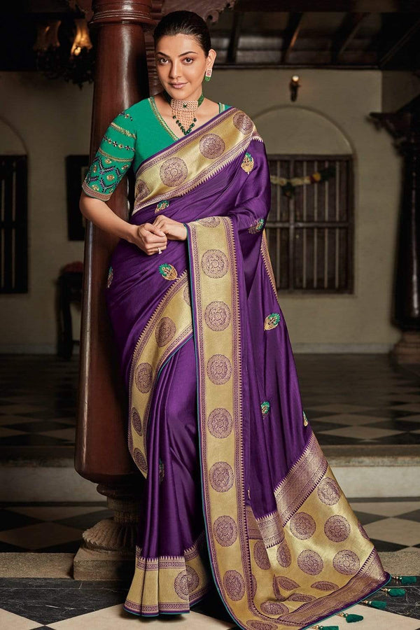 Purple Zari Woven Paithani Silk Saree