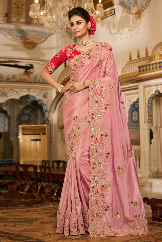 Pink Exclusive Designer Saree