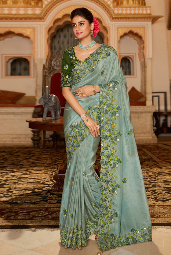 Grey Exclusive Designer Saree