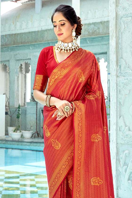 Royal Red Kanjivaram Zari Silk Saree